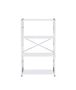 Tennos Bookshelf, White &amp; Chrome Finish - $186.65 CAD