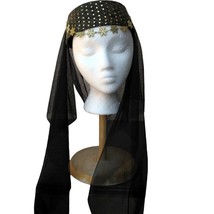 NEW Costume Black &amp; White Gold Sequin Harem Girl/Belly Dancer Hat  - £8.30 GBP