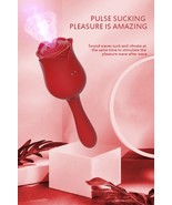 Rose Clit-G-spot Vibrator Oral Sucking Thrusting Dildo Bullet Sex Toy Women NEW - $9.99