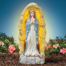 Solar Virgin Mary Statue Blessed Mother Religious Garden Lawn Outdoor Sc... - $32.93