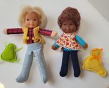 Vintage 1975 Mattel Honey Hill Bunch Spunky With Frog &amp; Curly Q With Cat... - £39.27 GBP