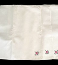 Vintage Handmade Embroidered Round Tablecloth 66" w/ 8 Napkins Floral Lace image 10