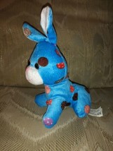 Kellytoy Easter Bunny Rabbit Plush 6" Blue Multicolor Spots Stuffed Animal... - $12.86