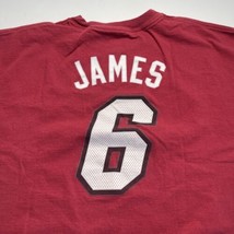 ADIDAS Miami Heat LeBron James #6 Red NBA Basketball Jersey T-Shirt Size XL - $23.13