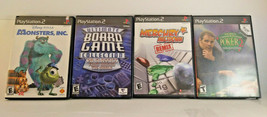 PS2 four game lot Mercury Meltdown Monsters Inc Ultimate Board Game poker - £11.72 GBP