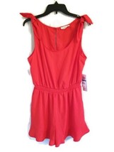 Kingston Grey Romper Bright Solid Red Juniors Size XL Bow Shoulder - £14.55 GBP