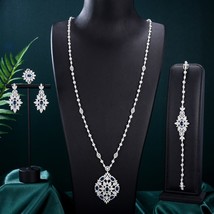 GODKI 4PCS Flower Leaf Necklace Earring Set Dubai Wedding Jewelry Sets Engagemen - £147.03 GBP