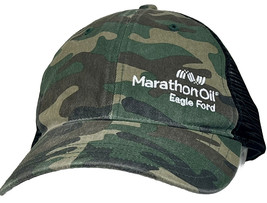 Vintage Marathon Oil Hat Cap Camo Snapback Adjustable EAGLE FORD Cap  Me... - £10.35 GBP