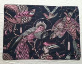 Emma Shipley Audubon Standard Sham ~ Reversible Navy Blue &amp; Pink 31&quot; x 22&quot; - $54.40