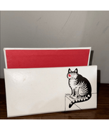 Vintage B Kliban Cat White and Red Card Letter Holder - $37.24