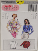 Burda 4876 Two Vintage Blouses Patterns, Size 10 to 26  (cut/uncut) - $4.00