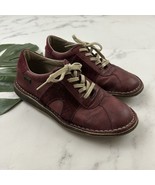 Camper Mens Leather Sneaker Shoes Size 39 Dark Red Lace Up Suede Trim - $54.14 CAD