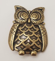 Vintage Brasstone OWL BELT BUCKLE Women&#39;s Owl Figure Vintage Accessory - £14.72 GBP