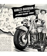 Harley Davidson Hydra Glide Fork Advertisement 1949 Motorcycle Vacation ... - $54.32 CAD