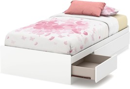 South Shore Callesto Mates Bed With 3 Drawers, Twin, Pure White - £289.35 GBP