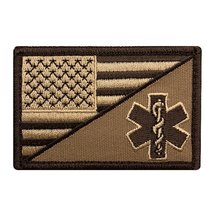 Medic Emt Ems Usa Flag Patch (Hook Fastener-MTB49) - £5.38 GBP