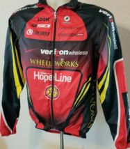 SQUADRA Cycling Jacket Windproof Shell XS Full Zip Verizon Wheel Works Hopeline - $17.64