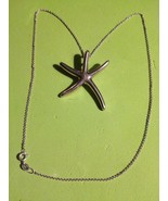 STARFISH Sterling Silver Large PENDANT and 18 inch Sterling Chain NECKLACE - £43.96 GBP
