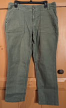 LL Bean Pants Womens 14 Petite Green Favorite Fit Stretch Cargo Chino Je... - $22.24