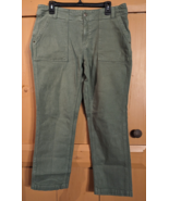 LL Bean Pants Womens 14 Petite Green Favorite Fit Stretch Cargo Chino Je... - £17.51 GBP