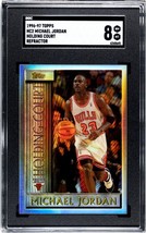 Michael Jordan 1996-97 Topps Holding Court Refractor Card #HC2- SGC Graded 8 NM- - £273.75 GBP