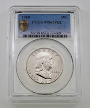 1960 50C Franklin Demi Dollar Classé Par PCGS Comme MS65 Fbl - $183.63