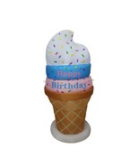 4 FOOT INFLATABLE HAPPY BIRTHDAY ICE CREAM CONE PARTY OUTDOOR LAWN DECOR... - £34.17 GBP