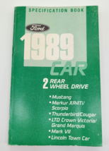 1989 Ford Specifications Manual For Mustang, Thunderbird, Cougar, 2 Whee... - $16.49
