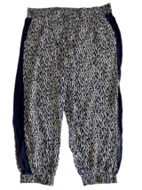 Porridge Clothing Navy, Tan, White Print Drawstring Waist Pants Size 2X - $351.08 MXN