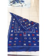 Gift+Moroccan Rug Carpet indigo Kilim Kelim Berber Handmade Woven Atlas ... - £157.26 GBP