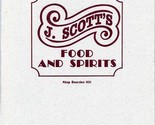 J Scott&#39;s Food Spirits Menu Atop Bearden Hill Kingston Pike Knoxville Te... - $17.82