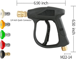 Sooprinse High Pressure Washer Gun,3000 PSI Max with 5 Color Quick Connect Nozzl - £23.42 GBP