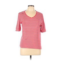 Chico&#39;s Sz 2 (Large 12/14) Red Stripe V-Neck T-Shirt - £9.04 GBP
