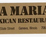 Tia Maria&#39;s Mexican Restaurant Menu East State Street Geneva Illinois  - $17.82