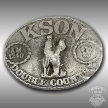 Vintage Belt Buckle KSON AM 1240 Double Country Radio Station Oval Western - £23.86 GBP