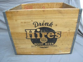 Original 50s Hires Brand Root Beer Crate Store Wood wooden Soda Pop Box - $74.24