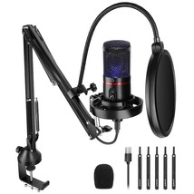 NEEWER USB Gaming Microphone, Plug&amp;Play One Click Mute and Gain, Computer Conden - £64.05 GBP