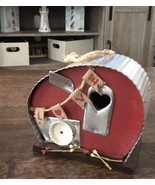 VALENTINE LOVE SHACK WOOD &amp; METAL MOTOR HOME BIRD HOUSE FARMHOUSE RUSTIC... - $11.87