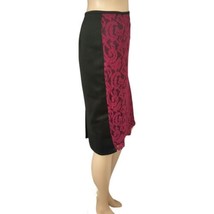 Do Be Pencil Skirt Sz S Wiggle Pink Lace Overlay Barbie Black Stretch Sexy Y2K  - £21.49 GBP