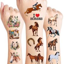 Animal Horse Temporary Tattoos Kids Adults Holiday Party Supplies 52 Pcs - €8,35 EUR