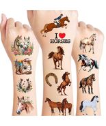 Animal Horse Temporary Tattoos Kids Adults Holiday Party Supplies 52 Pcs - $13.53 CAD