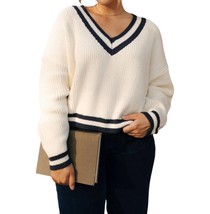 Lalavon varsity sweater in Cream - size L - £34.35 GBP