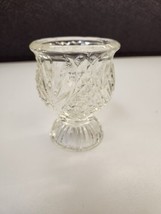 Avon Clear Pressed Glass Reversible Candle Holder - £7.69 GBP