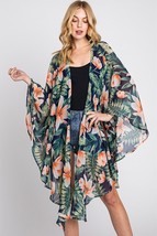 Traditional Cover Up Shawl Sarong Vibrant Tropical Flower Leaves Print Must Have - £23.38 GBP