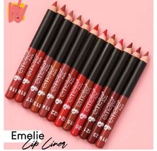 Lip Liner 12 pcs pencils assorted colors &quot;Emelie&quot; makeup cosmetics women girls g - £32.16 GBP