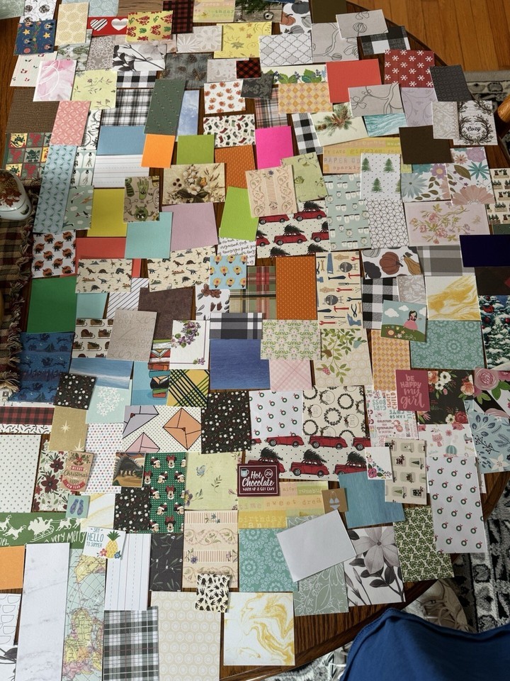 200 Mixed Lot of LITTLE Scrap Paper &amp; Cardstock Sizes Colors &amp; Patterns G12 - $8.88