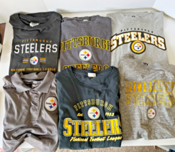 Lot Of 6 Vintage NFL/Lee Pittsburgh Steelers TShirts &amp; Polo 2XL &amp; 3XLT P... - £58.36 GBP