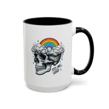 halloween skull feeling good funny Accent Coffee Mug (11, 15oz) gift humor - $20.79+