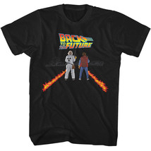 Back to The Future Fire Streaks Men&#39;s T Shirt Flaming Trails Marty McFly Doc - £22.42 GBP+