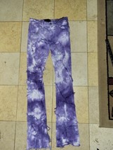 Valabasas Jeans 29x34 Stacked Denim Flare Ironic Purple Deconstructed - $97.00